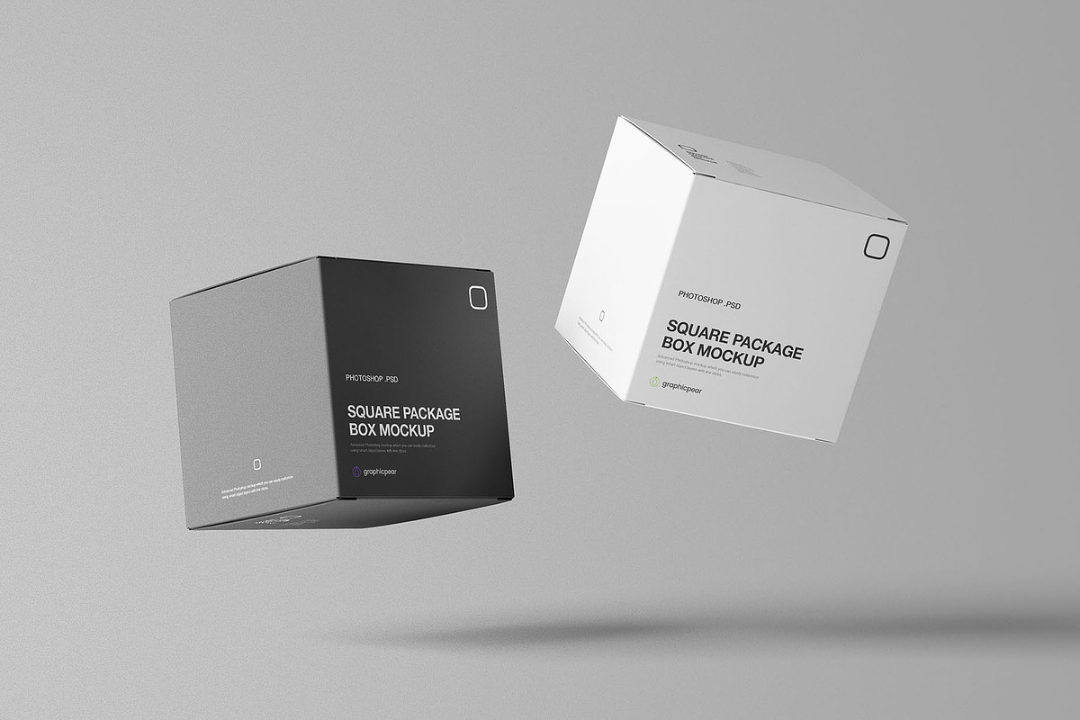 Square Package Box Mockup, a Packaging Mockup by Graphic Pear (Photo 6 of 7)