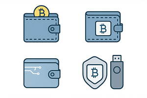 Digital wallets for cryptocurrencies, a Technology Illustration by ZinetroN