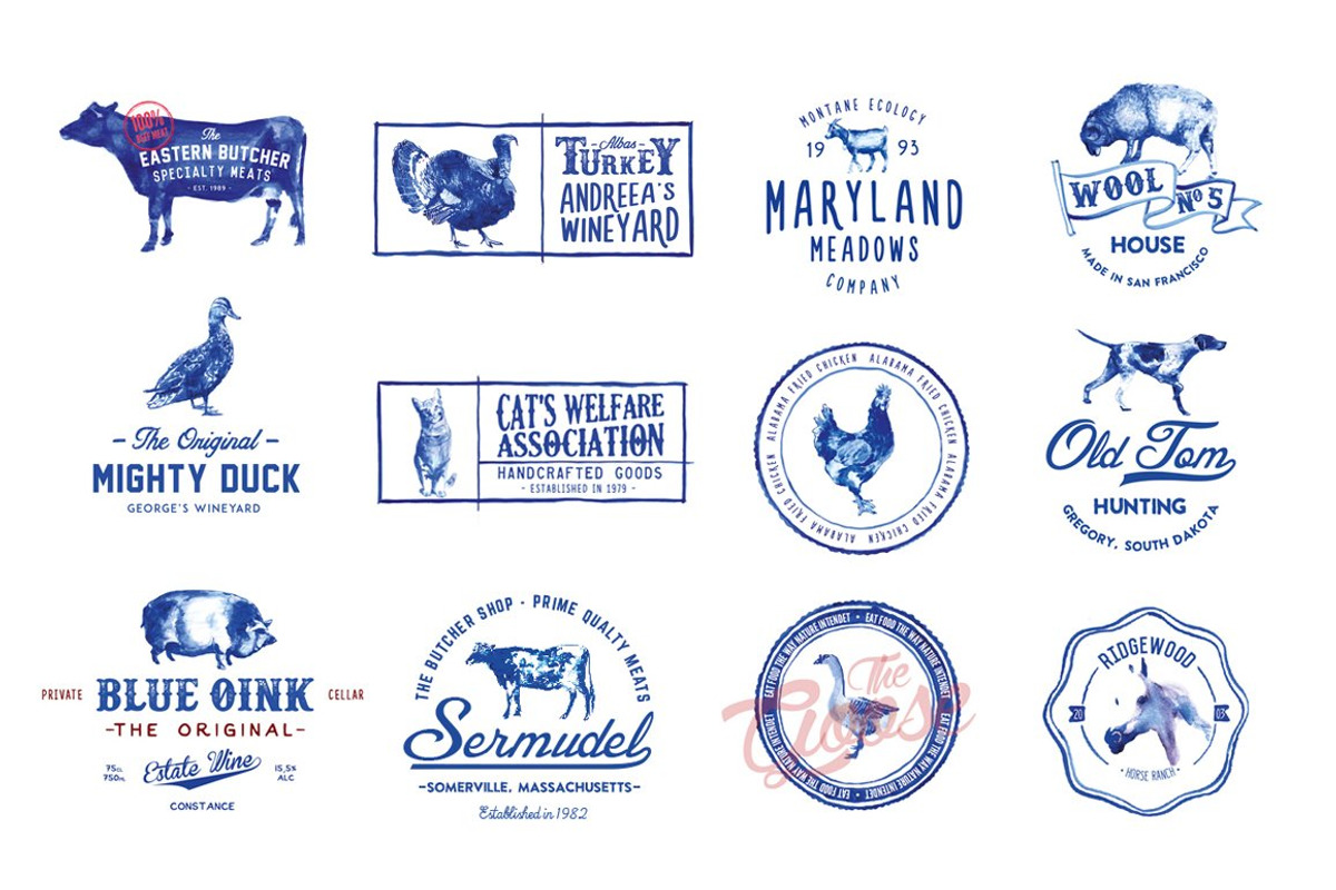 12 Handpainted Logos, a Branding & Logo Template by Liviu (Photo 1 of 5)