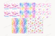 Rainbow Unicorn Digital Paper, a Pattern Graphic by GlamArtZhanna (Thumbnail 3 of 4)