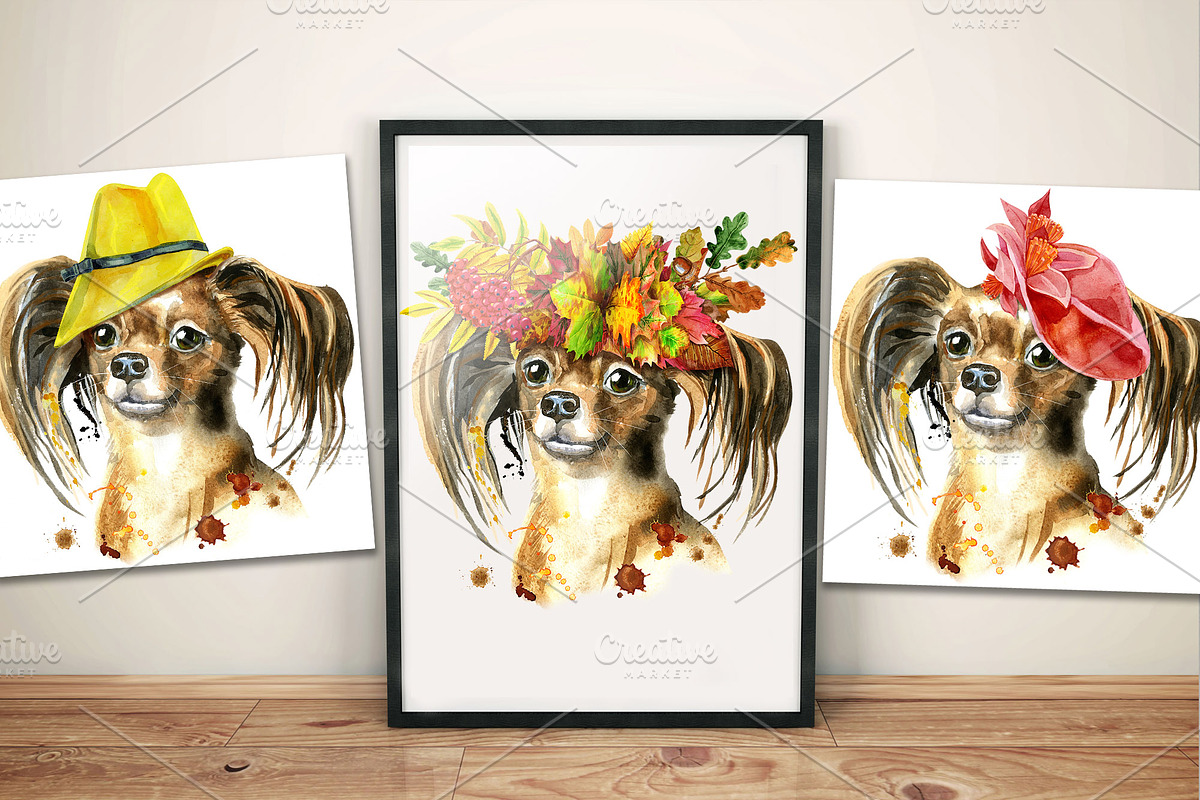Watercolor long haired toy terrier, an Animal Illustration by Watercolor fantasy (Photo 4 of 5)
