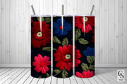 Red Blue Floral Embroidery Pattern, a Pattern Graphic by Creative Store (Thumbnail 5 of 5)