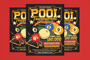 Billiard Tournament Flyer Template, a Flyer Template by Muhamad Iqbal hidayat