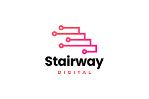 Stairway Digital Tech Up Stair Logo