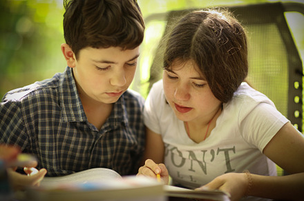 Teenager kids siblings sister help containing young, university, and student