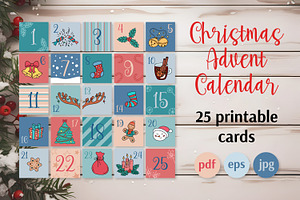 Christmas Advent Calendar 25 Cards