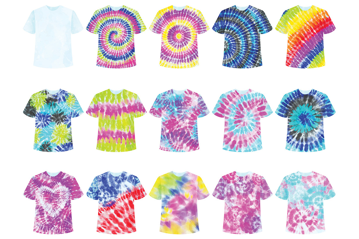 Tie Dye Clipart Set, an Object Illustration by SugarPickle Clip Art (Photo 4 of 4)