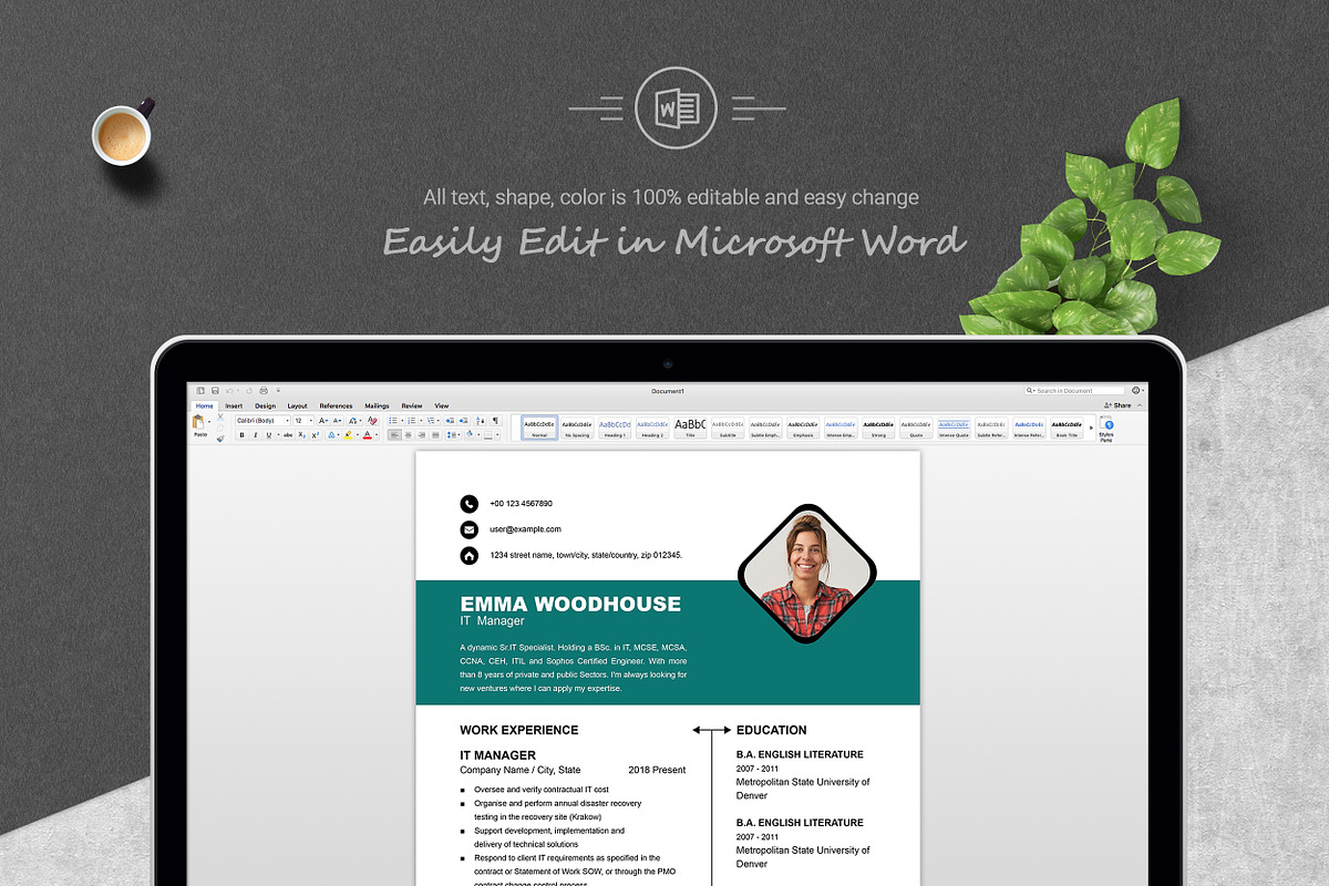 Designer Resume & Portfolio Combo, a Resume Template by ResumeInventor (Photo 6 of 7)