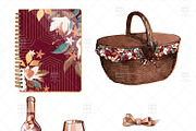 Autumn Fall Burgundy Clip Art, an Illustration by Frou Fou Craft (Thumbnail 2 of 7)