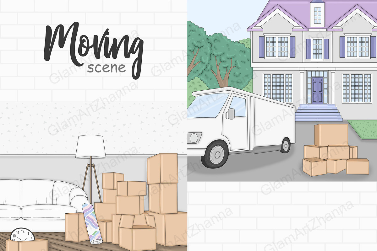 Moving Scene, a Decorative Illustration by GlamArtZhanna (Photo 3 of 3)