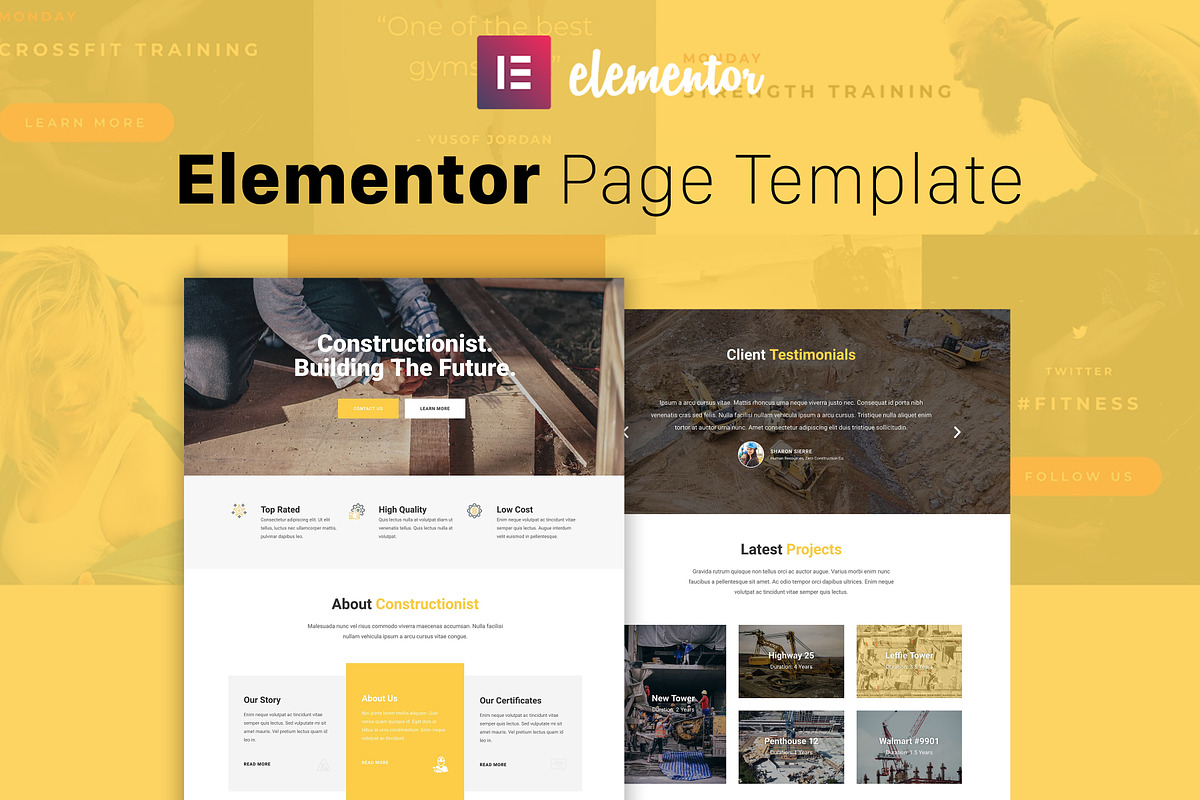 Constructionist - Elementor Template, a Landing Page Template by ...