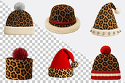 Christmas Leopard Santa Hat Clipart, an Illustration by SVGArt (Thumbnail 6 of 8)