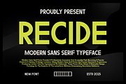 Recide - Modern Sans Serif Typeface, a Sans Serif Font by MaikoHatta (Thumbnail 1 of 7)