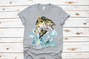 Fishing, bass clipart set, an Illustration by EphrazyGraphics (Thumbnail 2 of 2)