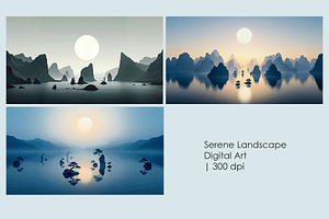 Serene Landscape Digital Art