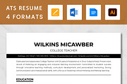 College Teacher Resume Template, a Resume Template by ResumeInventor (Thumbnail 1 of 9)