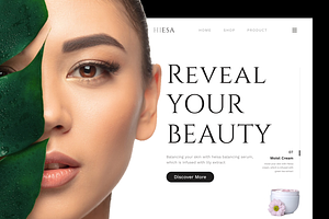 Skincare website landing hero UI KIT