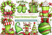 Green Christmas Clipart Png, an Illustration by Craft Nest (Thumbnail 1 of 11)