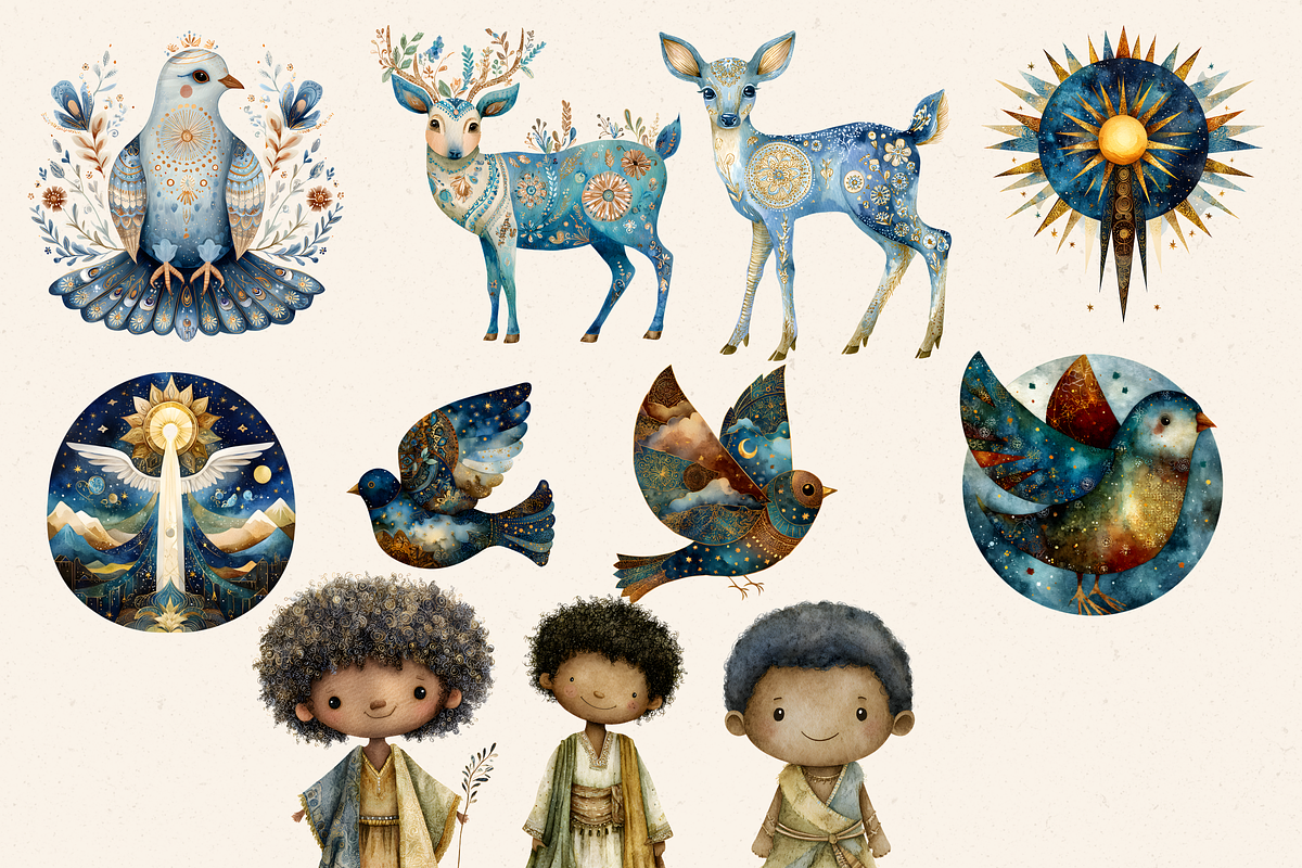 ADAM AND EVE CREATION CLIPART PACK, a Person Illustration by Daring Digies