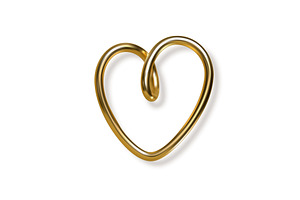 3d gold hand written heart with, an Object Illustration by Liudmyla Matviiets
