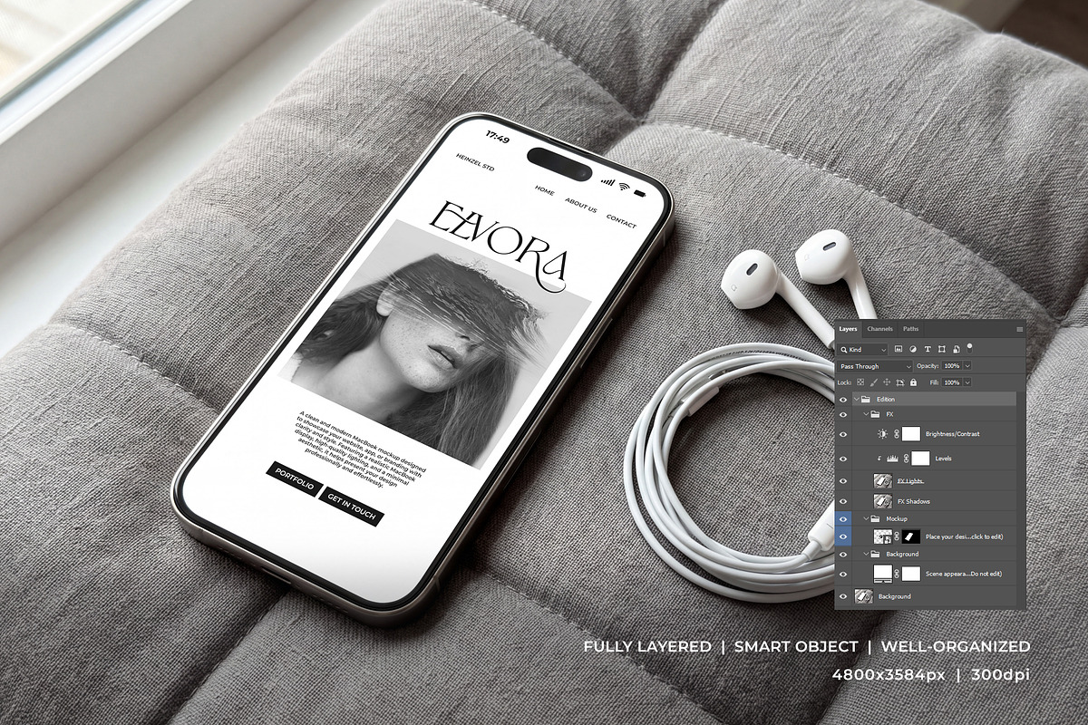 Elvora - iPhone Device Mockup, an iPhone Mockup by Heinzel Std Mockup (Photo 2 of 5)