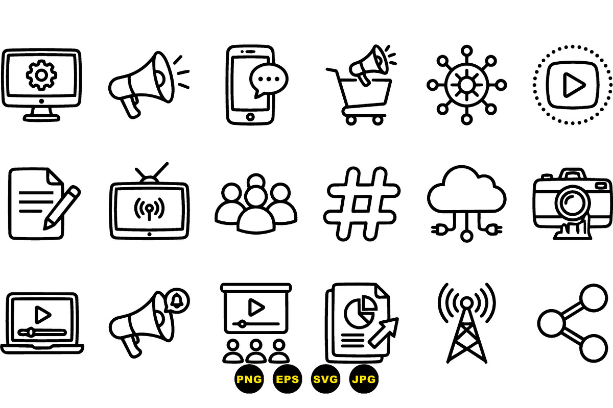 Minimal Technology Icon Set, an Illustration by designvectx (Photo 3 of 3)