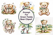 Prompt for Green Teddy Bear Clipart, a Graphic by Milano Creative (Thumbnail 1 of 4)