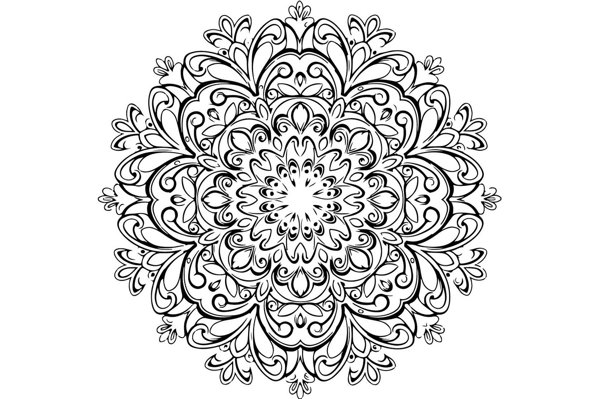 Black Floral Mandala Vector Bundle, a Decorative Illustration by Designer_Momina (Photo 13 of 21)