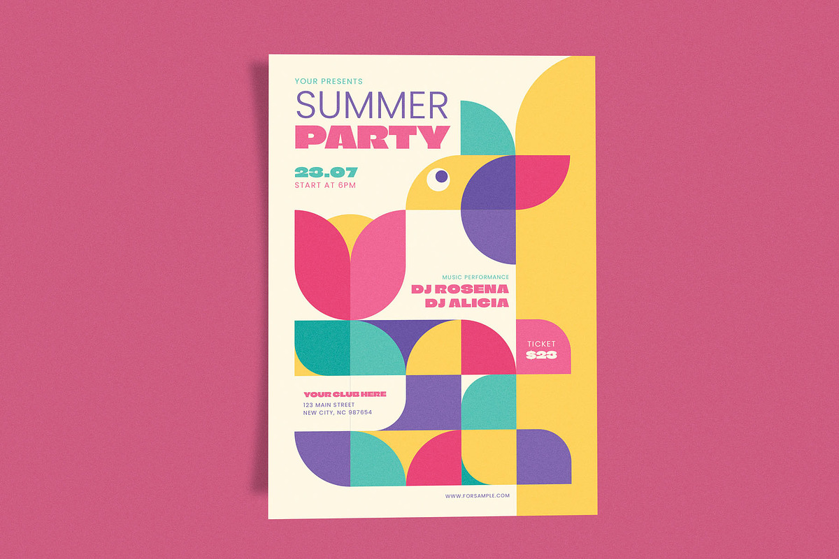 Summer Party Geometry, a Flyer Template by Me55enjah Design (Photo 2 of 4)