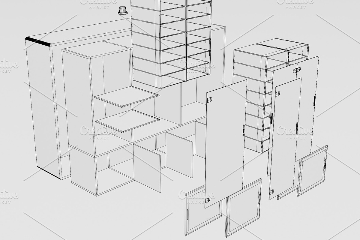 Cabinet Furniture 3D Model, a Furniture 3D Model by mrfauzi (Photo 12 of 13)