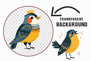 Quirky Birds Clipart PNG, an Illustration by Libby Wishes (Thumbnail 3 of 5)