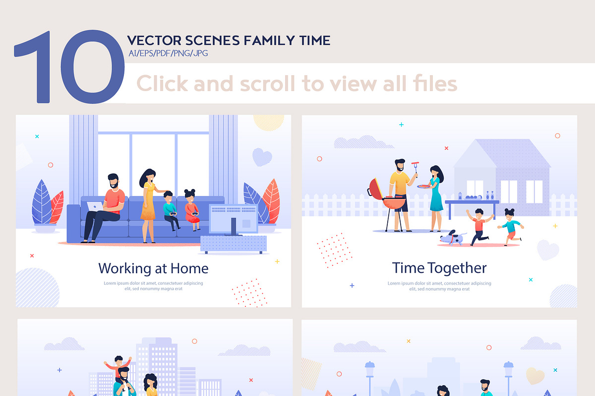 Family Time Vector Scenes, a Person Illustration by PavelVinnik (Photo 2 of 2)