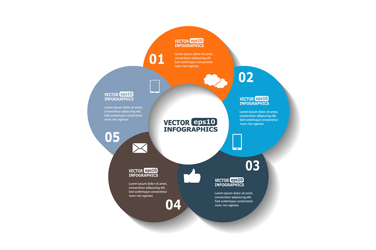 Modern circle infographics, a Templates & Theme by L_amica