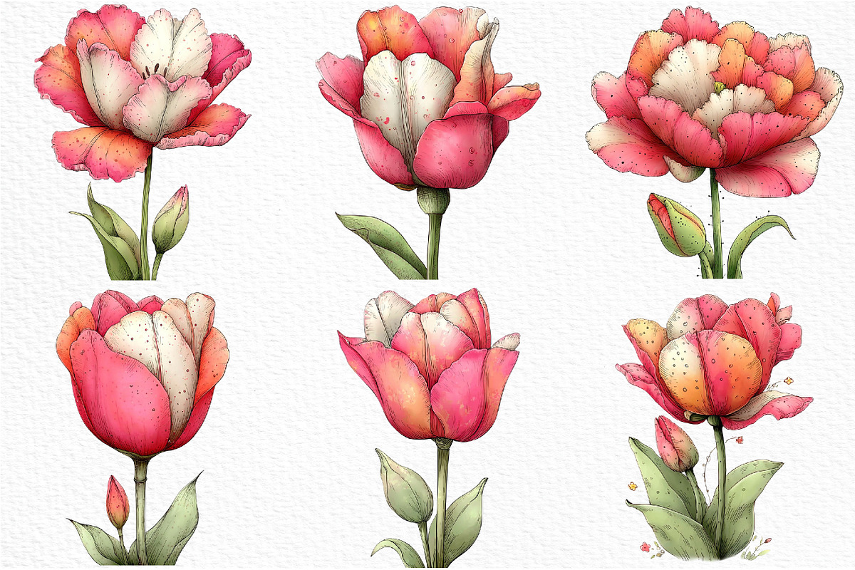 Whimsical Spring Tulip Flower Clipar, an Illustration by Craft Nest (Photo 9 of 11)