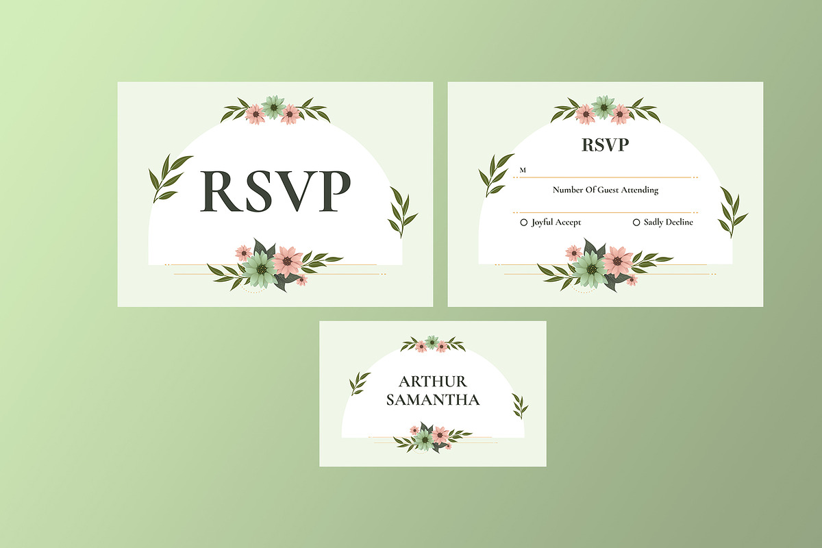 Floral Wedding Suite Template, an Invitation Template by Neermana (Photo 4 of 4)