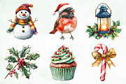 Watercolor Whimsical Christmas PNG, an Illustration by Creative Art (Thumbnail 9 of 10)