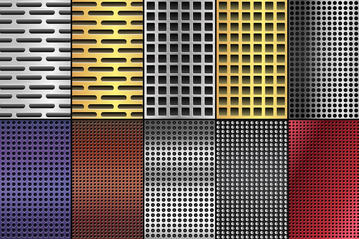 20 Perforated Metal Backgrounds, a Background Graphic by Bielousova Art (Photo 4 of 4)