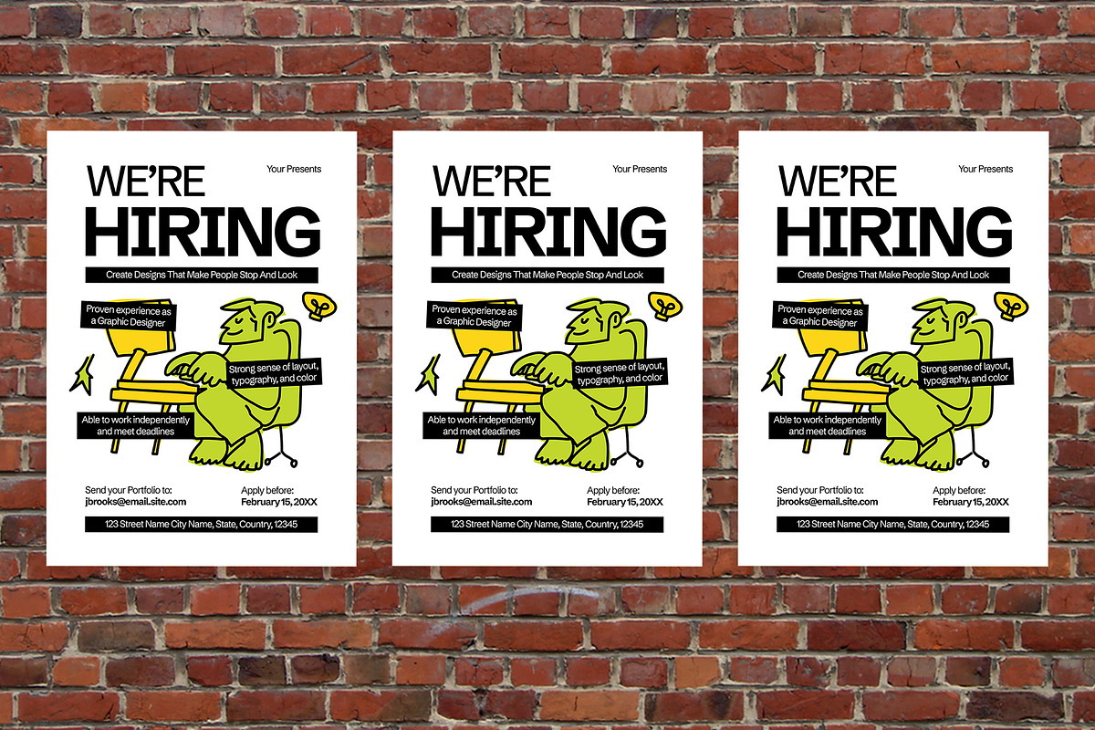 We're Hiring Flyer, a Flyer Template by Aiyari Graphic (Photo 3 of 3)