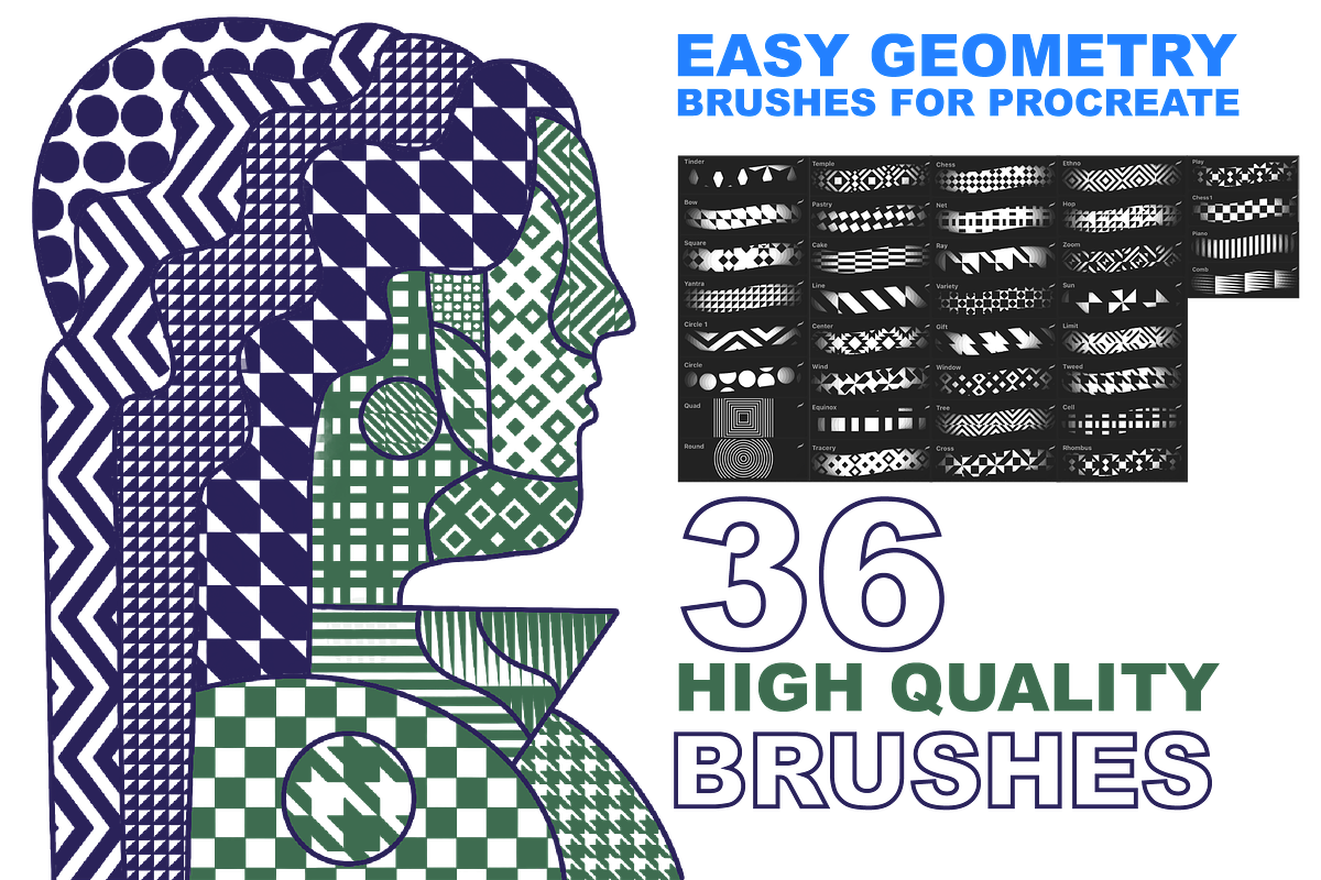 Procreate Easy Geometry brushes, a Brush Add-On by Aleksandra Slowik (Photo 11 of 12)