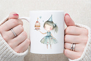 Whimsical Quirky Girl Birthday Cake, an Illustration by Sublimation Artist (Thumbnail 5 of 6)