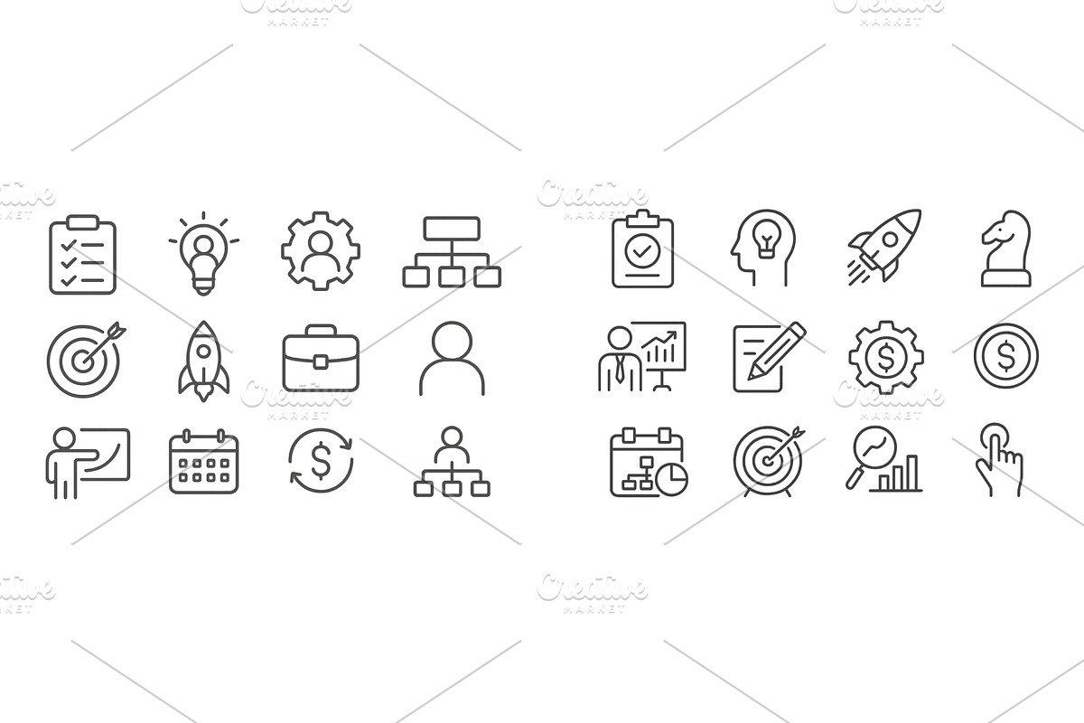 Business strategy icons representing, a Finance Illustration by ZinetroN