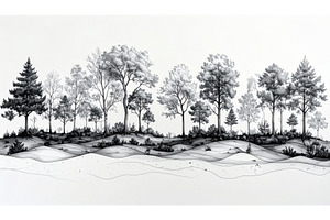 Hand drawn ink illustration showing, a Nature Photo by Igor Tichonow