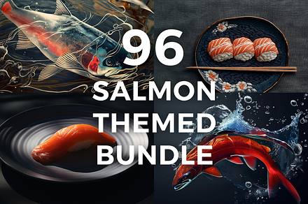 96 posters salmon themed bundle, a Wallpaper Graphic by Fox's Monday