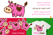 Pink Cow Animal Logo Mascot, a Branding & Logo Template by Manudesign (Thumbnail 2 of 3)