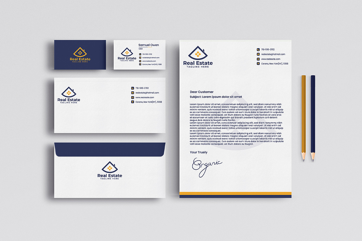 Real Estate Logo and Stationery Pack, a Stationery Template by Faisal Mehmood (Photo 1 of 4)