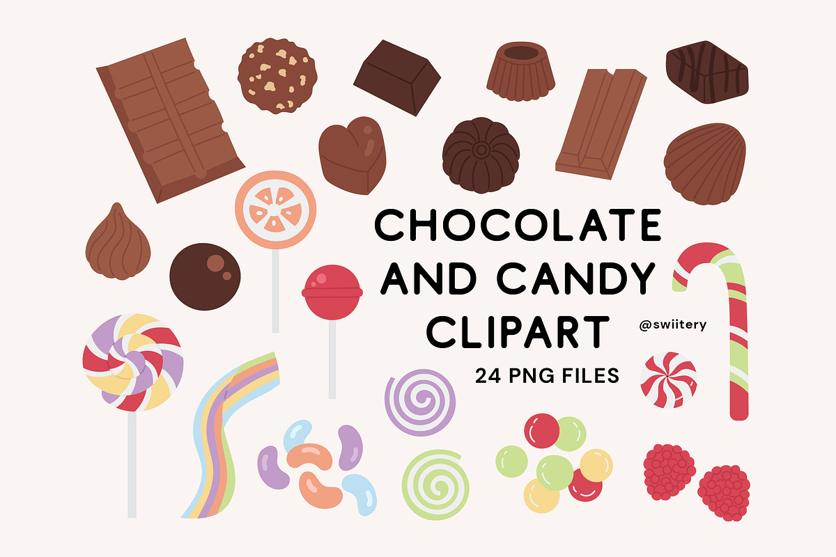 Chocolate & Candy Clipart - Swiitery, a Food Illustration by Iconixar & Friends (Photo 1 of 2)