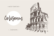 Two sketches of The Coliseum, a Work Illustration by TheMountBirdStudio