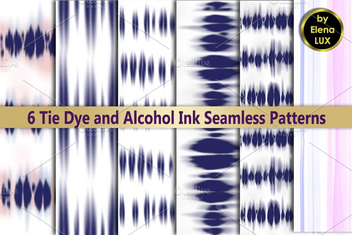 Tie Dye Seamless Set, a Pattern Graphic by Elena Lux (Photo 1 of 3)