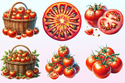 Watercolor Tomatoes Clipart, a Graphic by CitraGraphics (Thumbnail 2 of 4)