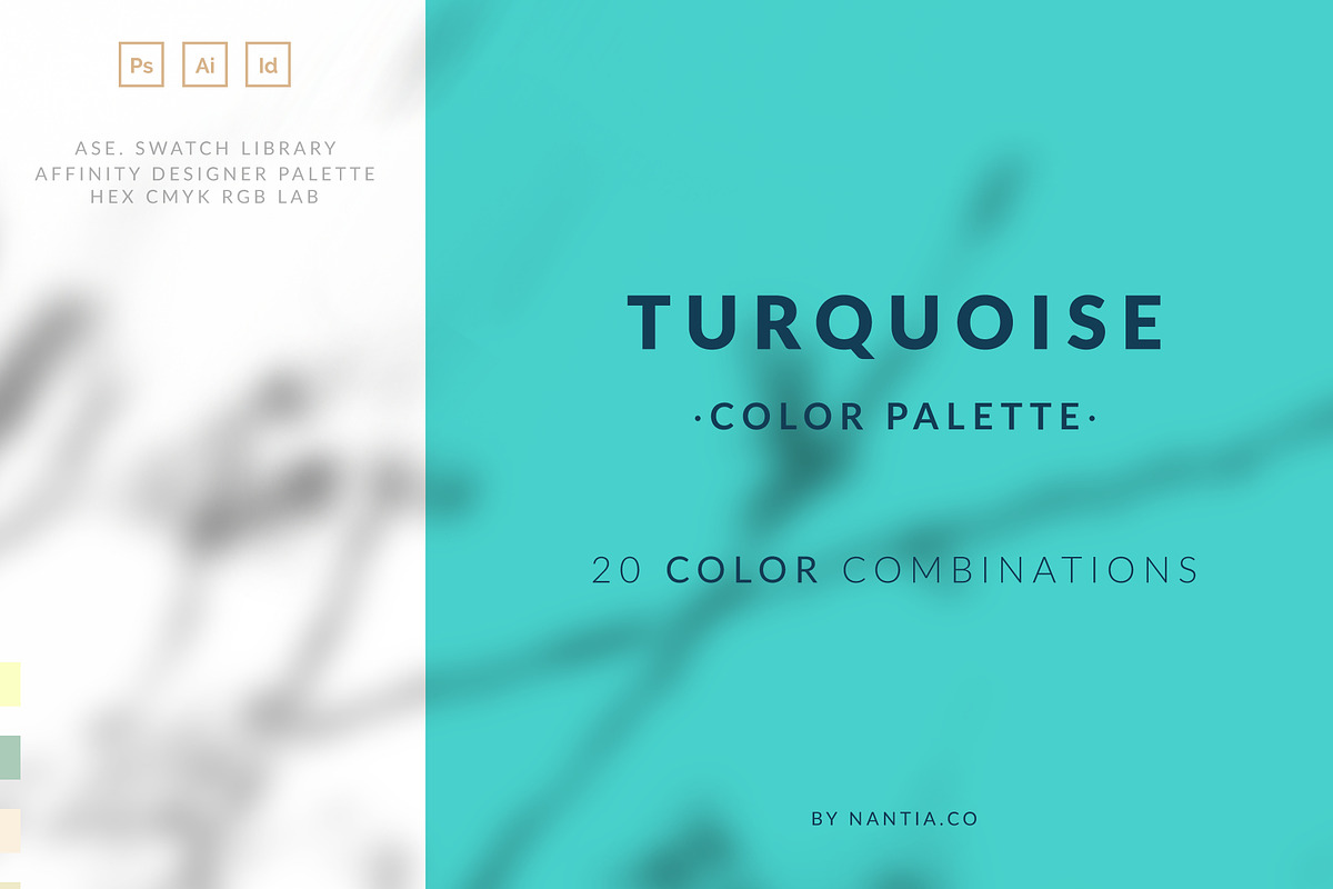Color palettes swatches Turquoise, a Palette Add-On by Greek fonts by nantia.co (Photo 1 of 3)